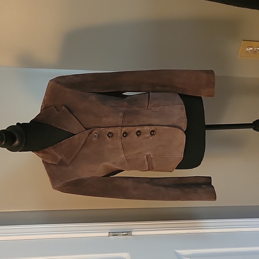 Women's Suede Tailored Brown Leather Jacket.